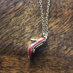 Kate spade red high heel necklace